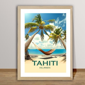 Póster de viaje a las islas de Tahití de Wed - Travel Tahiti, póster de viaje, idea de regalo, decoración de pared