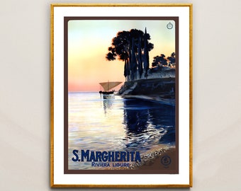 Santa Margherita Ligure, Italy Vintage Travel Poster - Santa Margherita Ligure Poster, Travel Italy, Wall Art, Gift Idea