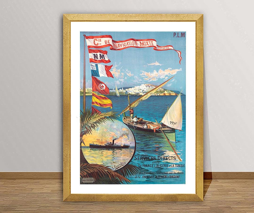 Poster Publicitaire Rétro - Cie Navigation Mixte (Reproduction) - Rouge