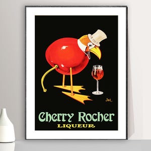 Vintage French Liqueur Advertisement Art Print - Reproduction of a Vintage Artwork, Decorative Purposes Wall Decor