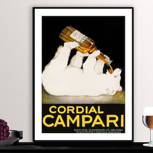 Cordial Campari Liquore  Vintage Food&Drink Poster - Poster Paper or Canvas Print / Gift Idea