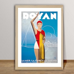 Royan La Mer, La Foret, Le Casino Francia Poster di viaggio vintage - Carta poster o stampa su tela / Idea regalo