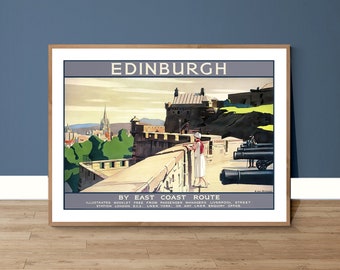 Edinburgh Scotland - Vintage Travel Poster - Etsy