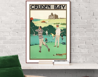 Cruden Bay Scotland Vintage Golf Print - Sport Poster