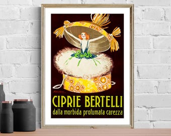 Vintage Ciprie Bertelli Ad Print (1921): Dekorative Wandkunst