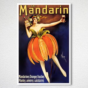 Le Mandarin, Granges Fraiches Vintage Food&Drink Poster Poster Paper or Canvas Giclee Print / Gift Idea / Wall Decor image 2