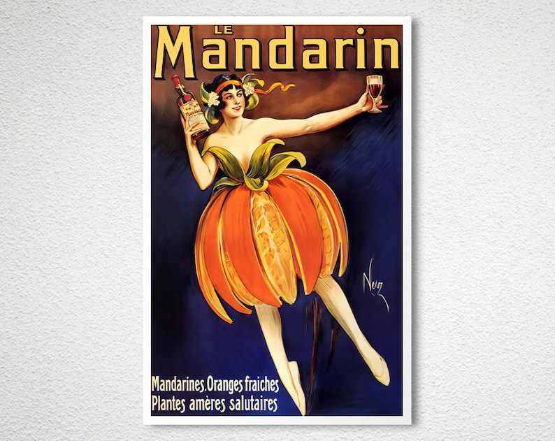 Le Mandarin, Granges Fraiches Vintage Food&Drink Poster Poster Paper or Canvas Giclee Print / Gift Idea / Wall Decor image 2