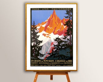 ヴィンテージ「モンブラン鉄道」ポスター | 1912年 スイスアルプス旅行