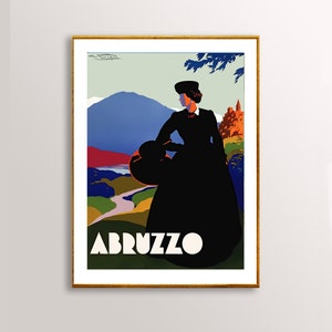 Abrvzzo Abruzzo Italia Vintage Travel Poster - Papel de póster o Impresión de lienzo / Idea de regalo / Decoración de pared