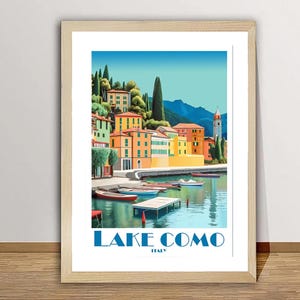 Lake Como Italy Travel Poster: Italian Lake Art Print