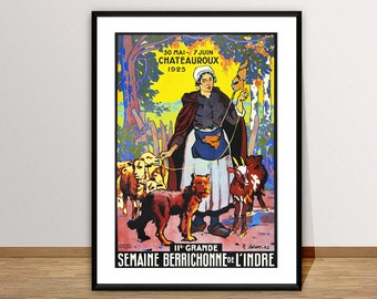 Chateauroux, IIe Grande Semaine Berrichonne de L'indre Cartel de viaje - Papel de cartel o impresión de lienzo / Idea de regalo / Decoración de pared