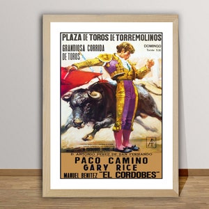 Plaza de Toros de Torremolinos El Cordobes Cartaz de viagem vintage - papel de pôster ou impressão em tela / ideia de presente / decoração de parede
