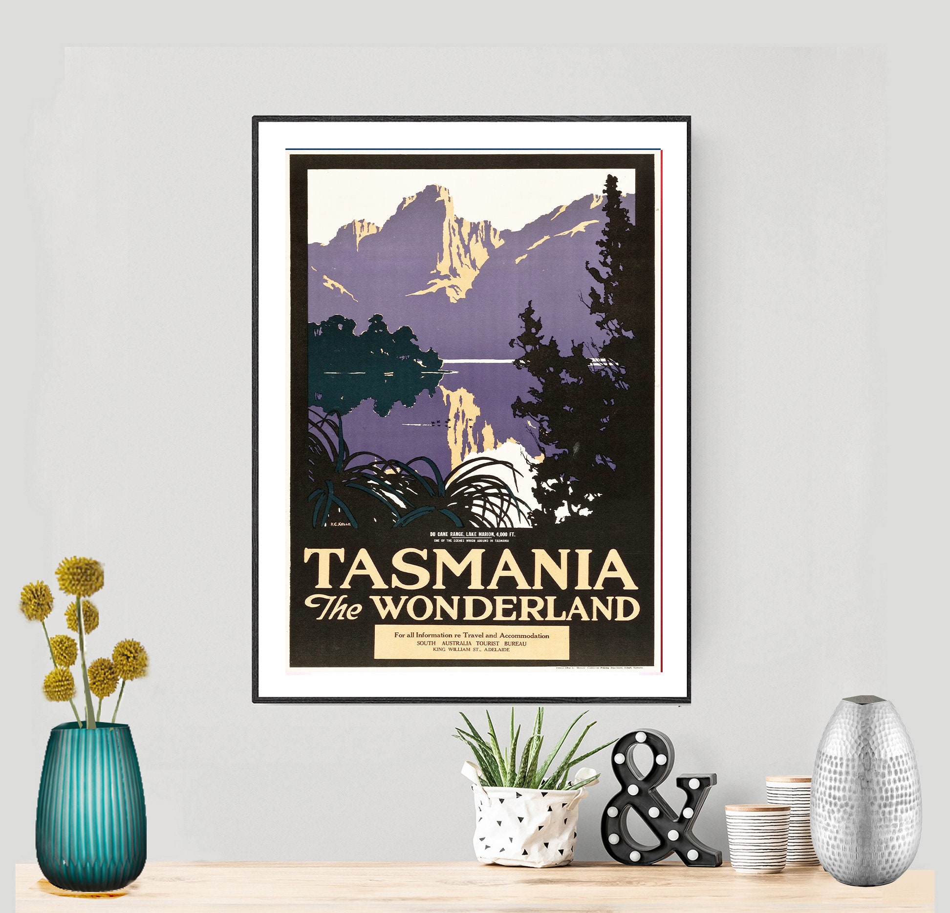 Tasmania Flower Season Travel Vintage Wall Art Poster Print Great Decor Tasmania Flower Season Travel Vintage Wall Art Poster Print Great Decor