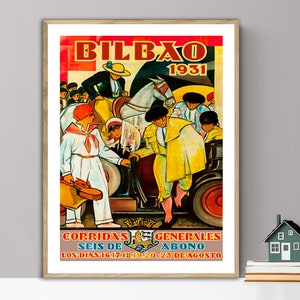 Bilbao, Spain Vintage Travel Poster - Poster Paper or Canvas Print / Gift Idea / Wall Decor