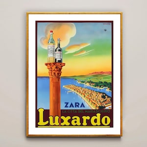 Vintage Italian Liqueur Advertisement (1950) Art Print - Reproduction of a Vintage Artwork, Decorative Purposes Wall Deco