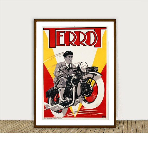 Affiche Publicitaire Vintage Terrot & Cie, Dijon cm. 50x70 | Leroy Merlin