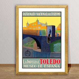 La Imperial Toledo Museo de Espana affiche de voyage vintage - Papier affiche ou impression sur toile / Idée cadeau
