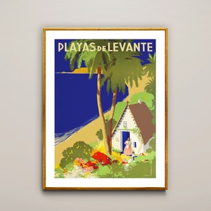 Playas de Levante Vintage Travel Poster  - Poster Paper or Canvas Print / Gift Idea / Wall Decor