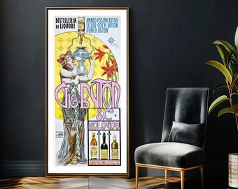 Vintage Vio Buton Food&Drink Poster - Liquore Beverage Art