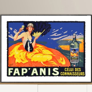 Fap'anis Celui de Connaisseurs Vintage Food&Drink Poster - Poster Print or Canvas Print / Gift Idea / Wall Decor