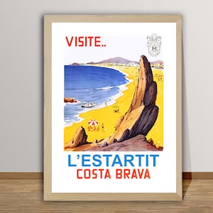 L'Estartit, Costa Brava, Spagna Poster di viaggio vintage - Stampa su carta o tela / Idea regalo / Wall Art