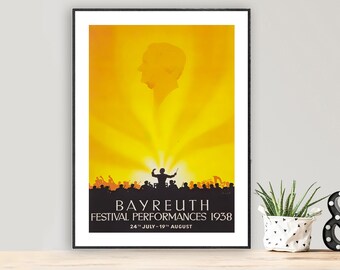 Bayreuth Stagione Wagneriana Vintage  Travel Poster - Poster Paper or Canvas Print / Gift Idea / Wall Decor