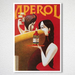 Aperol Likeur Vintage Eten & Drinken Poster Poster Papier of Canvas Print / Cadeau Idee afbeelding 3