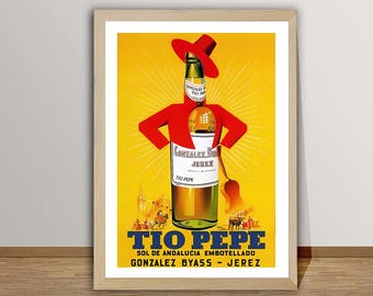 Vintage Tio Pepe Advertisement Art Print - Eten&Drinken-poster