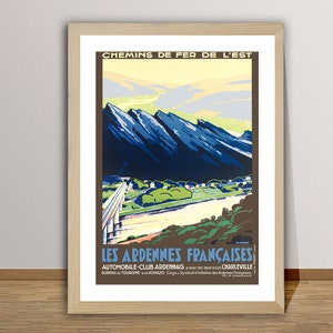 Les Ardennes Françaises, France  Vintage Travel Poster - Poster Paper or Canvas Print / Gift Idea