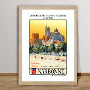 Narbonne, France Vintage Travel Poster - Poster Paper or Canvas Print / Gift Idea / Wall Decor