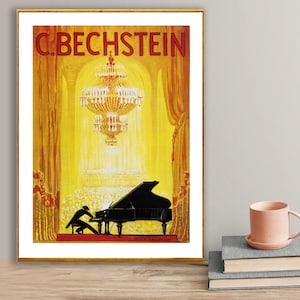 Vintage C. Bechstein Piano Advertisement Art Print - Reproduction of a Vintage Artwork, Decorative Purposes Wall Decor