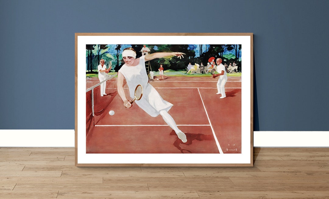 Tennis Tournemant Vintage Sport Poster Poster Paper or Canvas Print ...