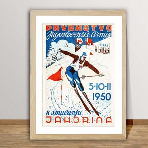 Jahorina Jugoslovenske Armije  Vintage Ski Poster -  Travel Art Print / Gift Idea / Wall Decor