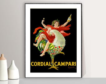 ヴィンテージイタリアンリキュール広告アートプリント - ヴィンテージアートワークの複製、装飾目的の壁装飾