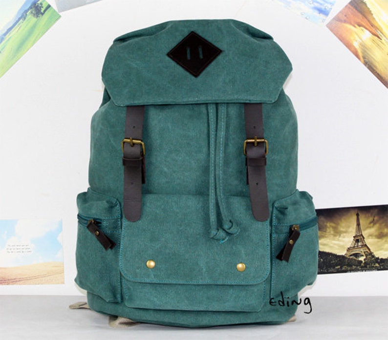 Green Canvas Backpack