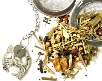Bird Tea Infuser with Personalized Initial Charm