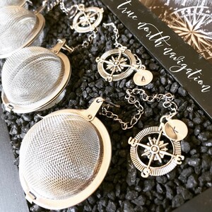 Tea Ball Infuser Set with Personalized Initial - Pair of Leaf Tea Strainers - Tea Accessory Gift