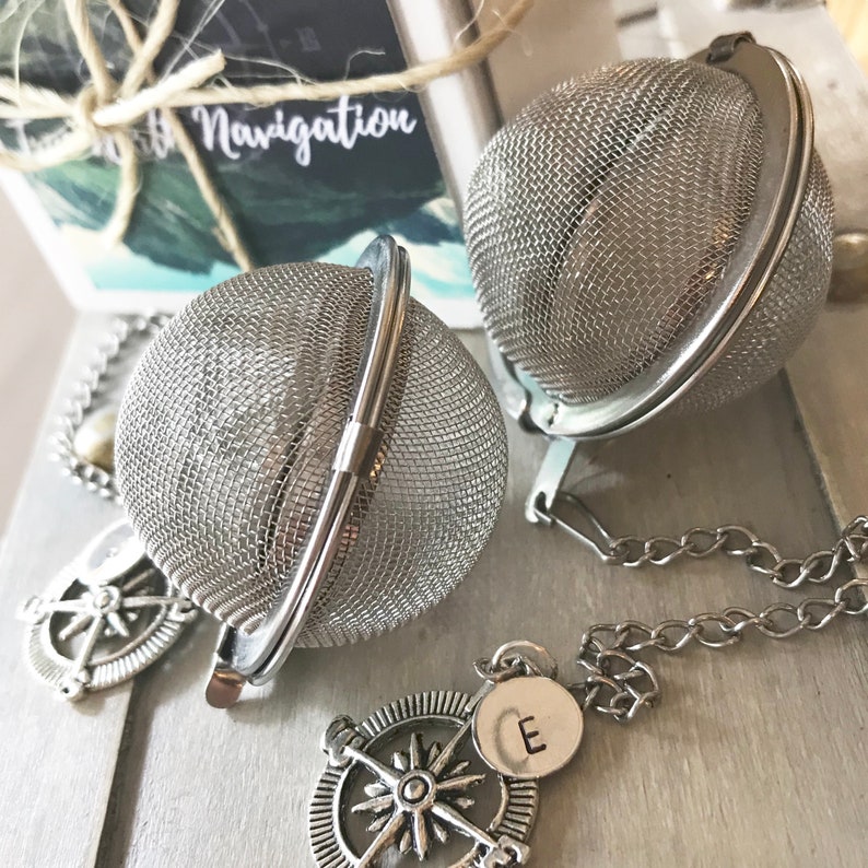 Tea Infuser Gift Set With Personalized Initial and Compass Etsy