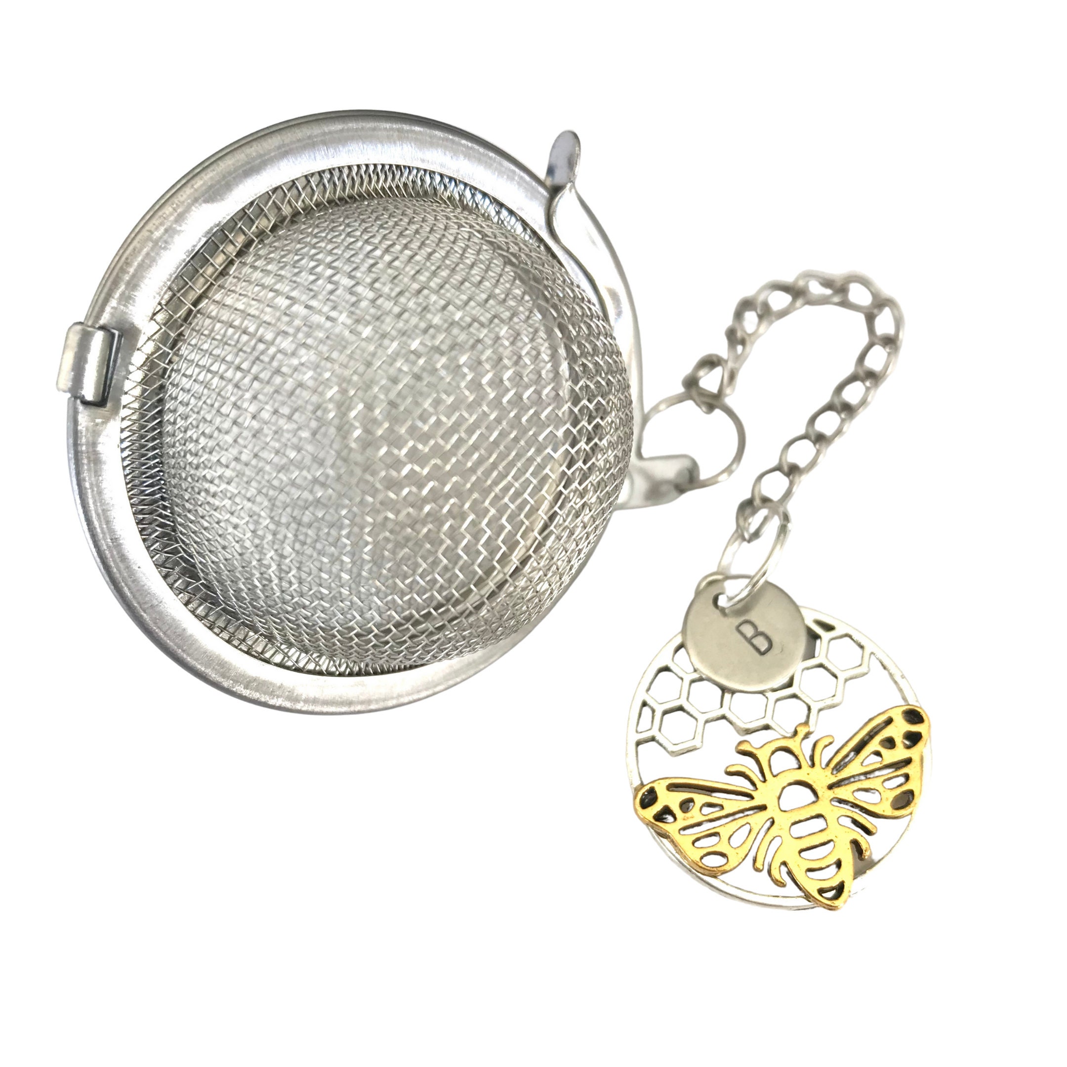 Tennis Tea Infuser, Tennis Racket Charms With Yellow Crystal Bead  Symbolizing Tennis Balls, Mesh Tea Strainer Hot Drink Accessories 