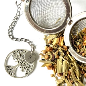 Tree of Life Tea Infuser with Personalized Initial Charm