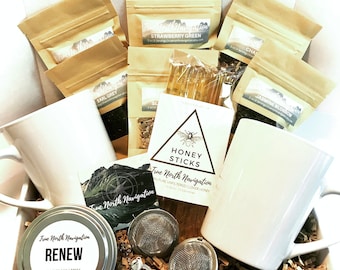 Tea Sampler Gift Box – Personalized Infusers, Soy Candle & Honey