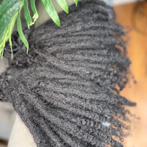 Human hair loc extensions with curly ends| 20 locs per bundle