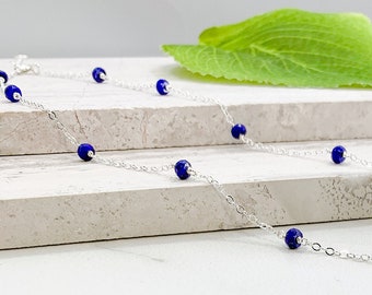 Lapis Necklace in Gold or Silver, Meaningful Necklace, Lapis Lazuli Jewelry