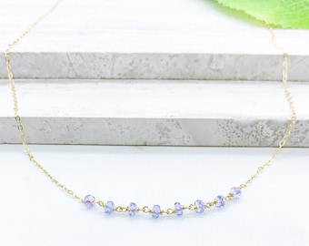 Tanzanite Necklace in Gold, December Birthstone, Meaningful Necklace