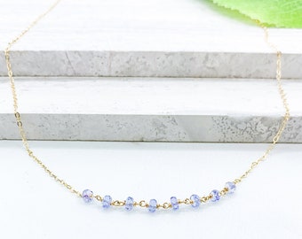 Tanzanite Necklace in Gold, December Birthstone, Meaningful Necklace