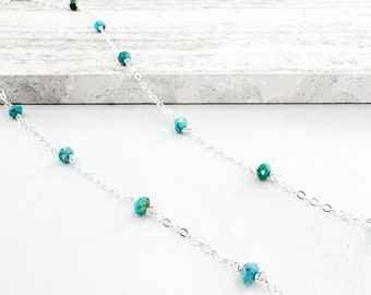 Turquoise Necklace in Gold or Silver, Meaningful Necklace, December Birthstone