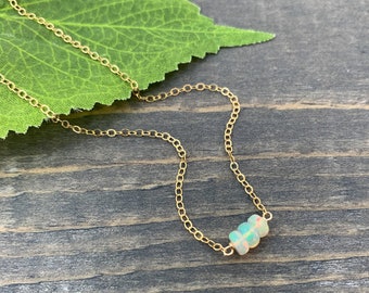 Ethiopian Opal Necklace In 14k Gold Filled or Sterling Silver