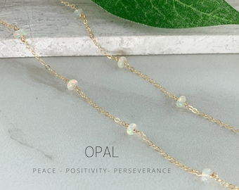 Ethiopian Opal Necklace, October Birthstone