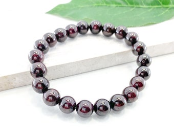 Garnet Healing Crystal Bracelet, January Birthstone, 2nd Anniversary Gift