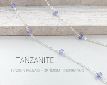 Tanzanite Necklace in Gold or Silver, December Birthstone, Meaningful Necklace